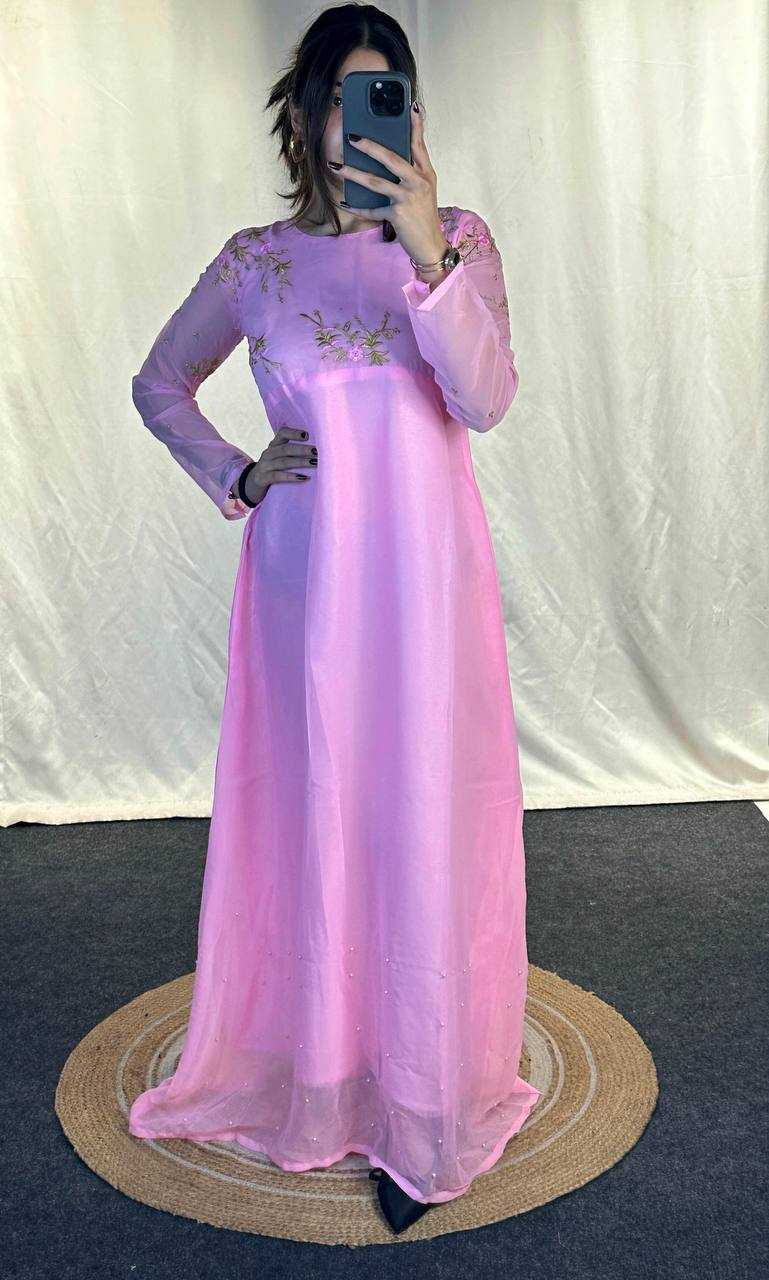 Ynf Georgette KESH544 221 Gowns Wholesale Printed Gowns Fancy Gowns Embroidery Gowns Manufacturer