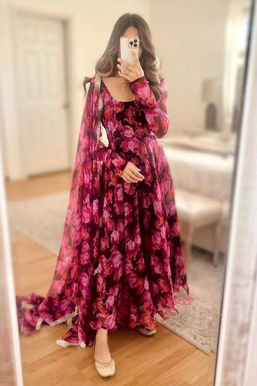 Ynf Georgette KESH559 318 Suits & Dresses Western Wears Festive Collections Wholesale Party Wear Dresses Printed Dresses Georgette Dresses Manufacturer