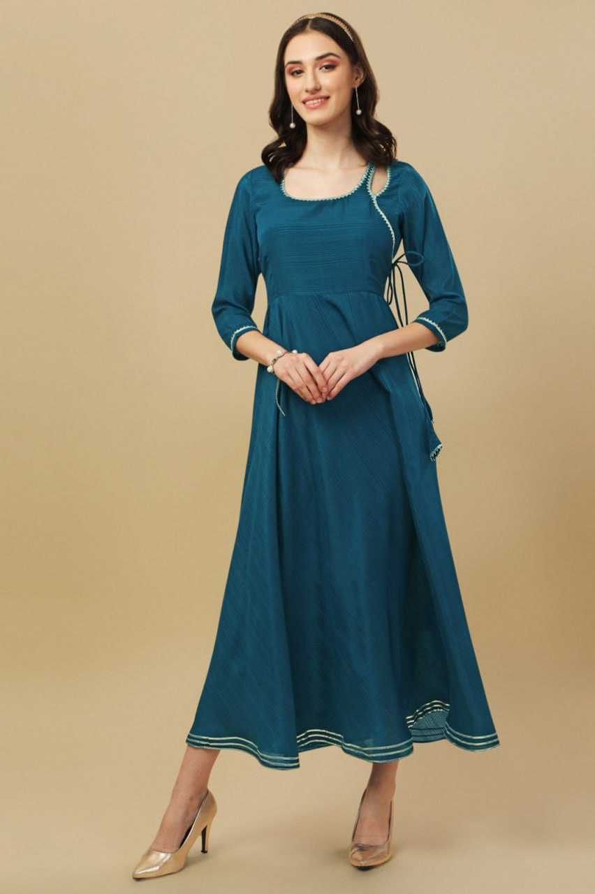 Ynf Georgette KESH559 348 Kurti Western Wears Festive Collections Wholesale Long Kurtis Georgette Kurti Round Neck Kurtis Manufacturer