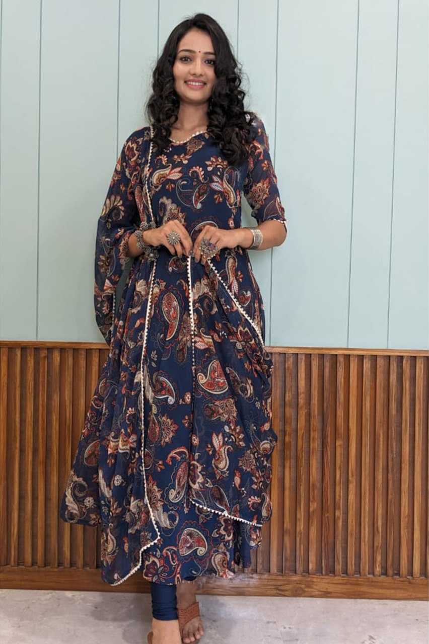 Ynf Georgette KESH559 361 Suits & Dresses Western Wears Festive Collections Wholesale Long Kurti Suits Printed Dresses Georgette Dresses Manufacturer