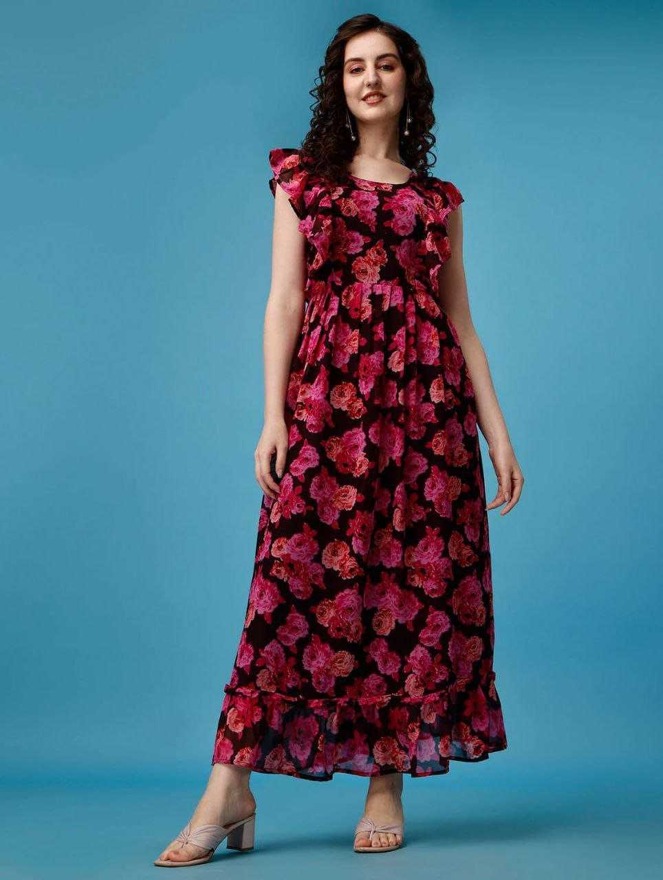 Ynf Georgette KESH559 365 Suits & Dresses Western Wears Festive Collections Wholesale Indo Western Dresses Printed Dresses Georgette Dresses Manufacturer