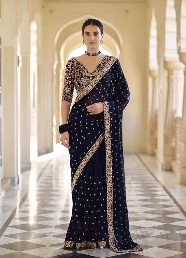 Ynf Georgette RIN134 090 Sarees Wedding Collections Festive Collections Wholesale Designer Sarees Embroidered Sarees Butta Sarees Manufacturer