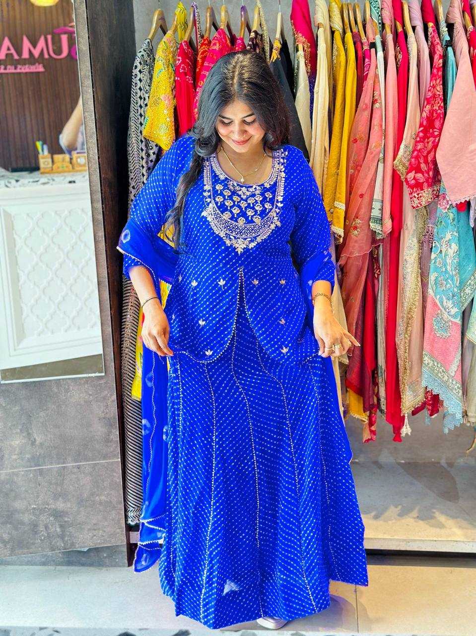 Ynf Georgette RIN141 1977 Lehengas Wholesale Fancy Lehenga Printed Lehenga Embroidered Lehenga Manufacturer