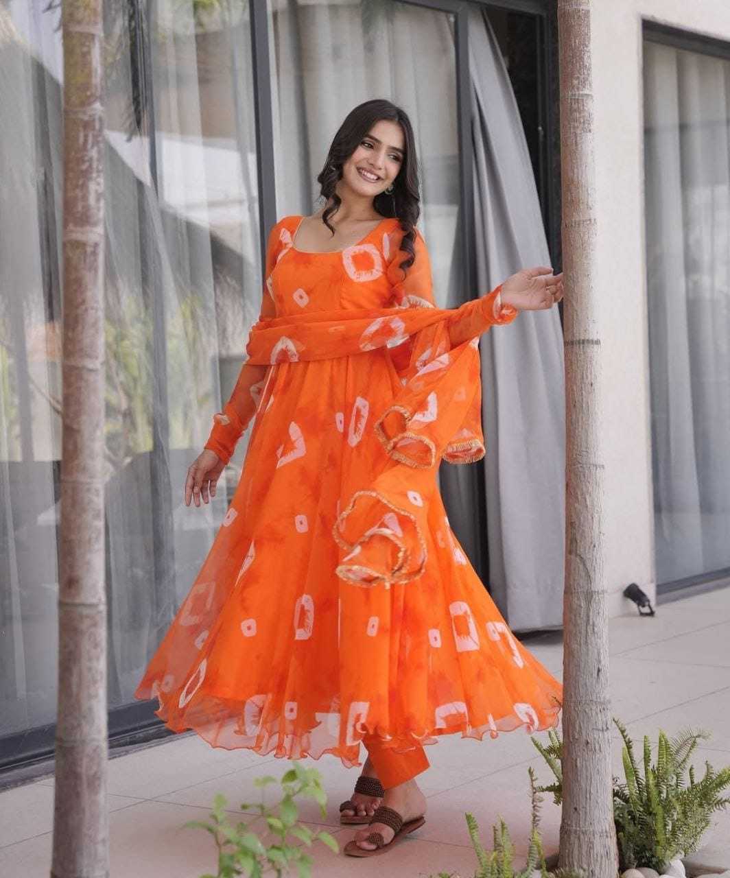 Ynf Georgette RIN157 187 Gowns Plus Size Collections Wholesale Printed Gowns Georgette Gown Designer Gowns Manufacturer