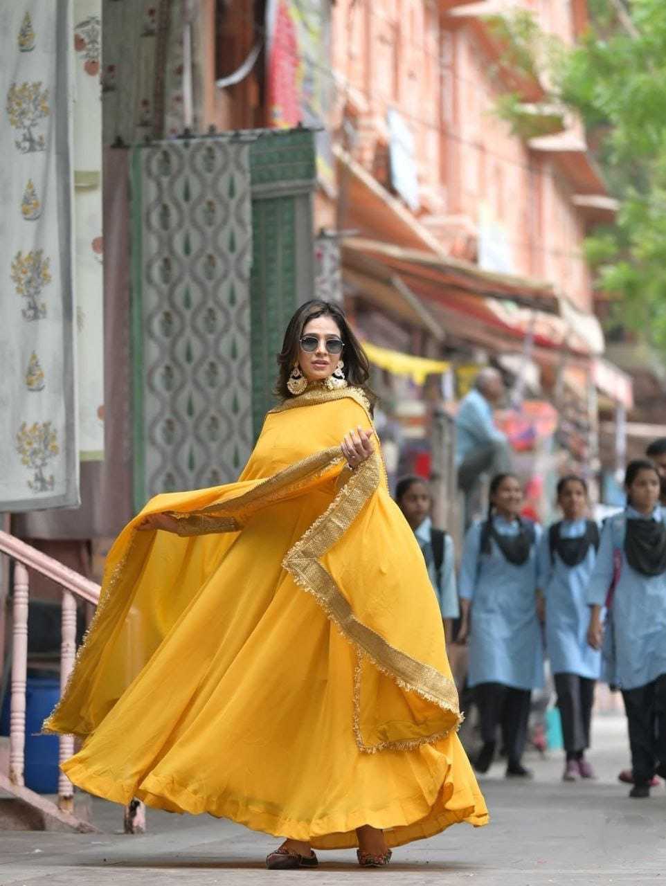 Ynf Georgette RIN157 2113 Gowns Plus Size Collections Wholesale Party Gowns Georgette Gown Designer Gowns Manufacturer