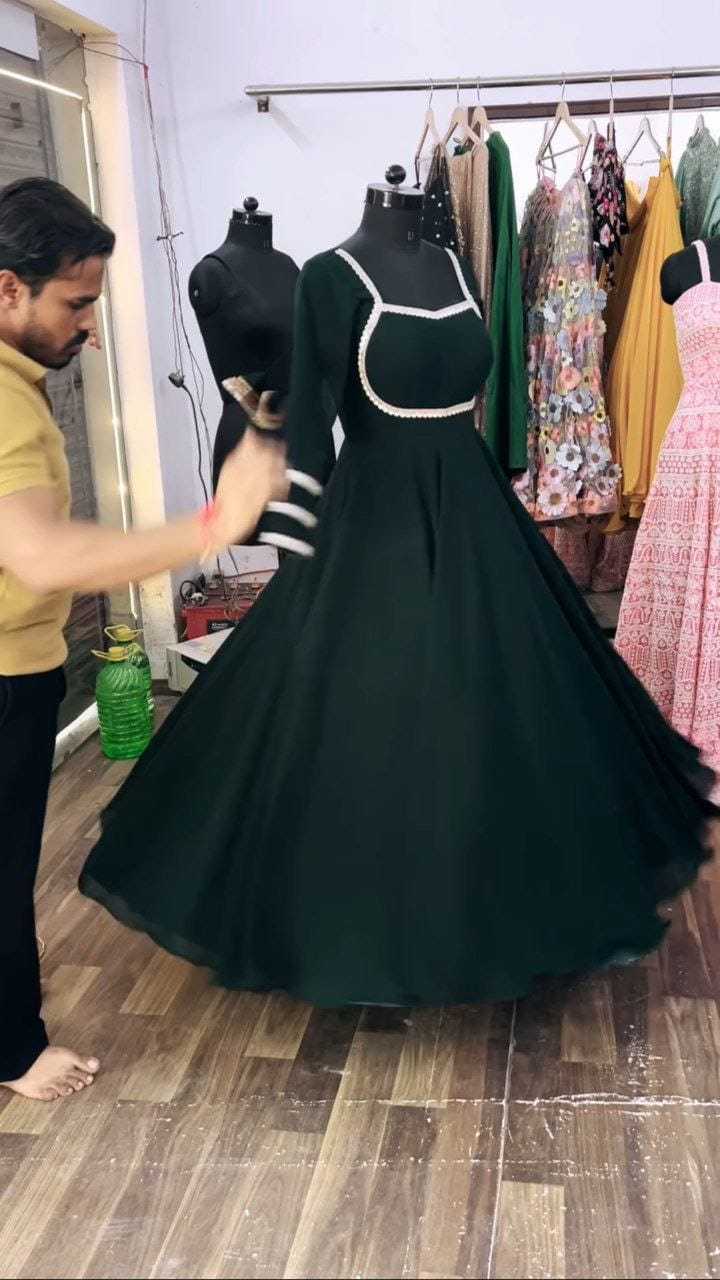 Ynf Georgette RIN157 2117 Gowns Plus Size Collections Wholesale Party Gowns Georgette Gown Designer Gowns Manufacturer