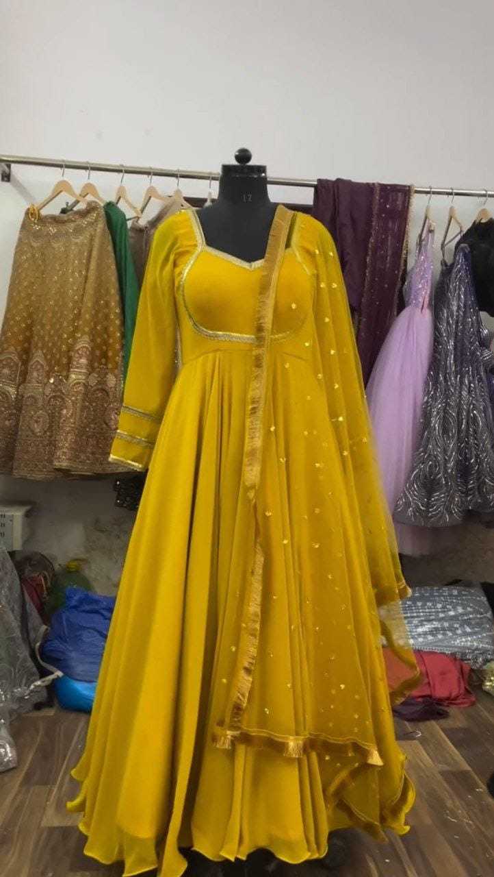 Ynf Georgette RIN157 2120 Gowns Plus Size Collections Wholesale Fancy Gowns Party Gowns Georgette Gown Manufacturer
