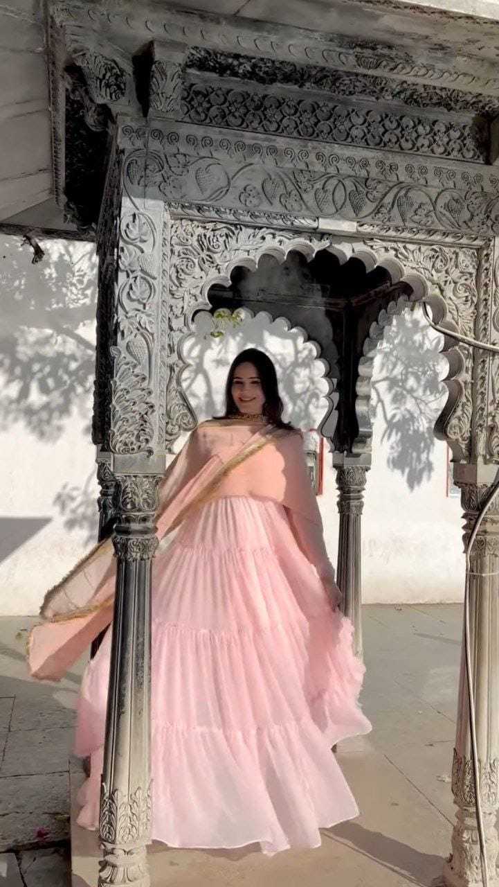 Ynf Georgette RIN157 2121 Gowns Plus Size Collections Wholesale Georgette Gown Wedding Gown Designer Gowns Manufacturer