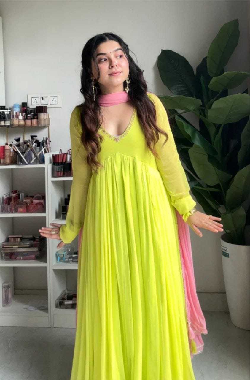 Ynf Georgette RIN157 2127 Gowns Plus Size Collections Wholesale Fancy Gowns Georgette Gown Designer Gowns Manufacturer