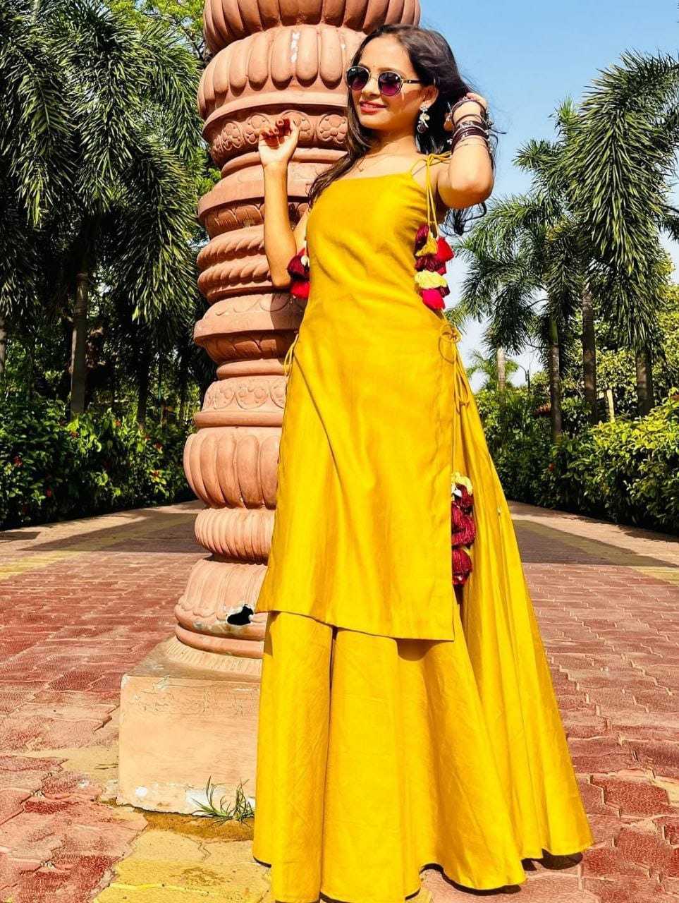 Ynf Georgette RIN157 2129 Kurti Plus Size Collections Wholesale Georgette Kurti Kurti With Palazzo Yellow Kurtis Manufacturer