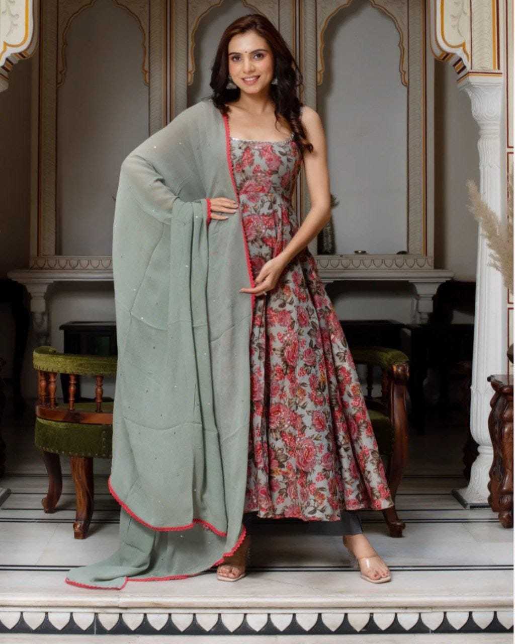 Ynf Georgette RIN157 228 Gowns Plus Size Collections Wholesale Printed Gowns Georgette Gown Designer Gowns Manufacturer