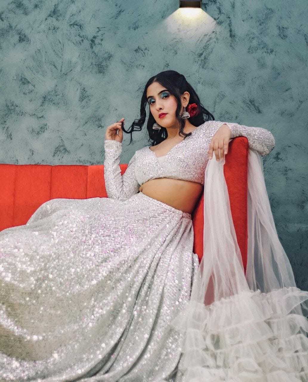 Ynf Georgette RIN157 5274 Lehengas Festive Collections Wholesale Georgette Lehenga Sequins Lehenga Onam Collections Manufacturer
