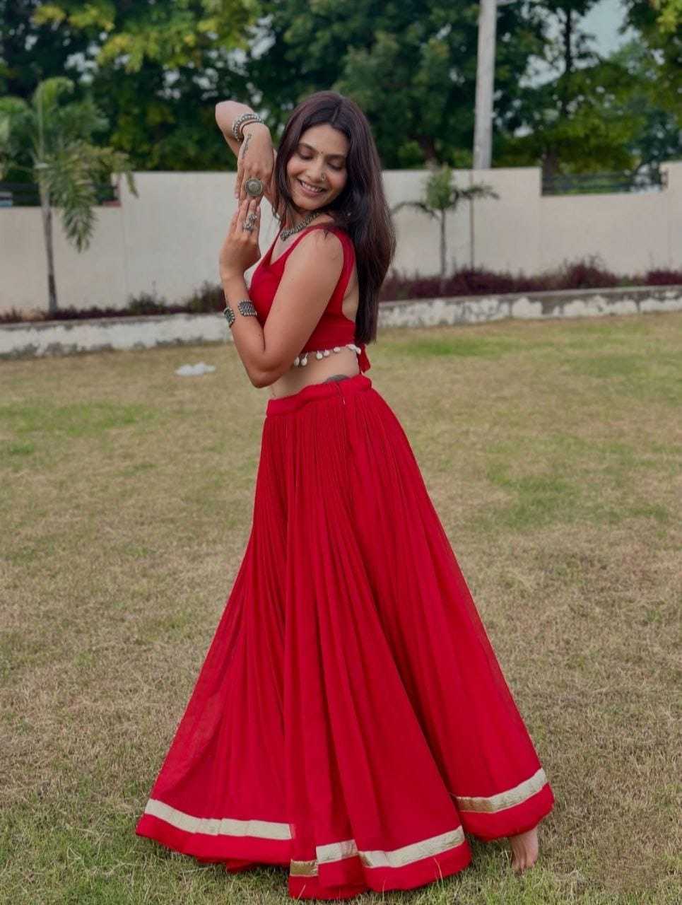 Ynf Georgette RIN157 NAVRATRI NIGHTS-11 Lehengas Festive Collections Plus Size Collections Wholesale Georgette Lehenga Red Lehenga Navratri Chaniya Choli Manufacturer
