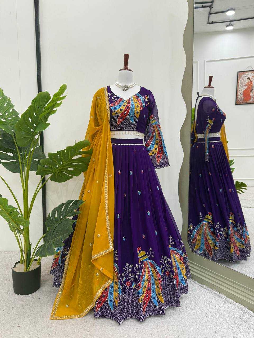 Ynf Georgette RIN162 369 Lehengas Wholesale Traditional Lehenga Embroidered Lehenga Georgette Lehenga Manufacturer