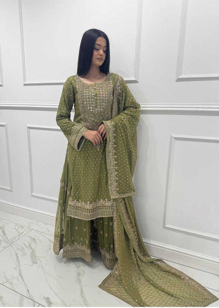 Ynf Georgette RIN162 5899 Suits & Dresses Wholesale Sharara Salwar Suits Embroidery Suits Georgette Suit Manufacturer