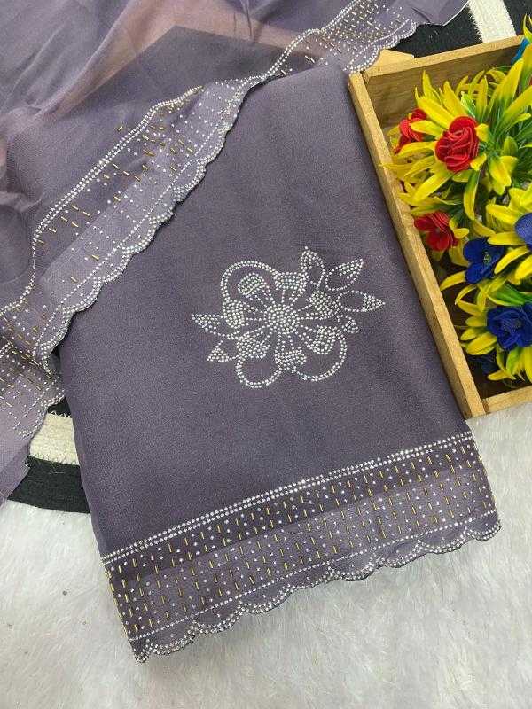 Ynf Georgette RIN171 907 Sarees Wholesale Georgette Sarees Butta Sarees Swarovski Sarees Manufacturer