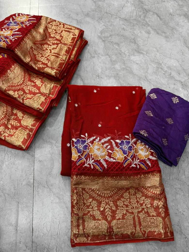 Ynf Georgette RIN178 Pure pichwai Embroidery Silk Sarees Wedding Collections Wholesale Designer Silk Sarees Silk Sarees For Weddings Embroidered Silk Sarees Manufacturer