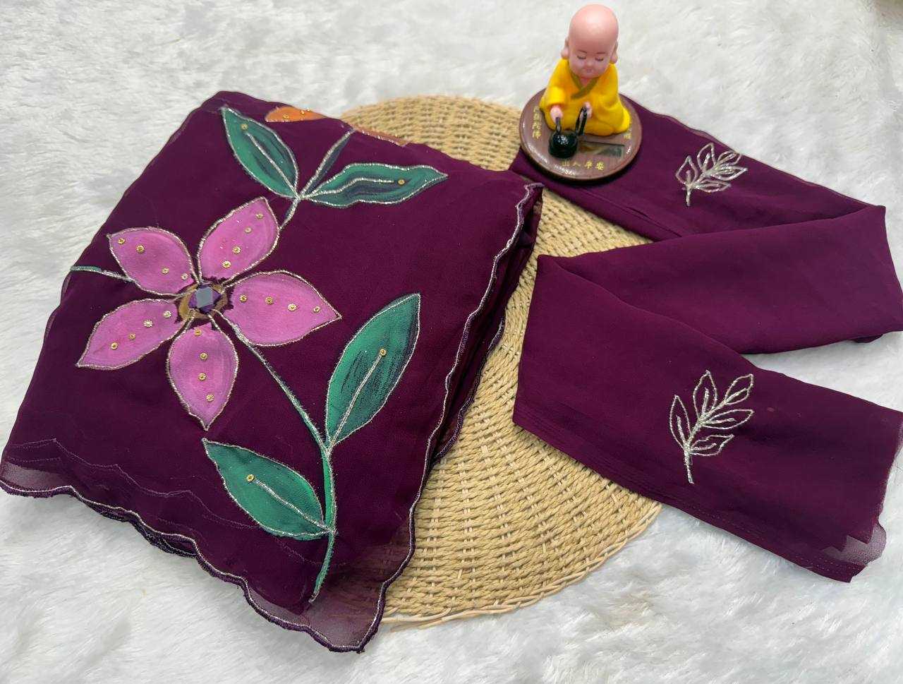 Ynf Georgette RIN187 762 Sarees Wholesale Fancy Sarees Printed Sarees Hand Work Sarees Cutwork Saree Manufacturer
