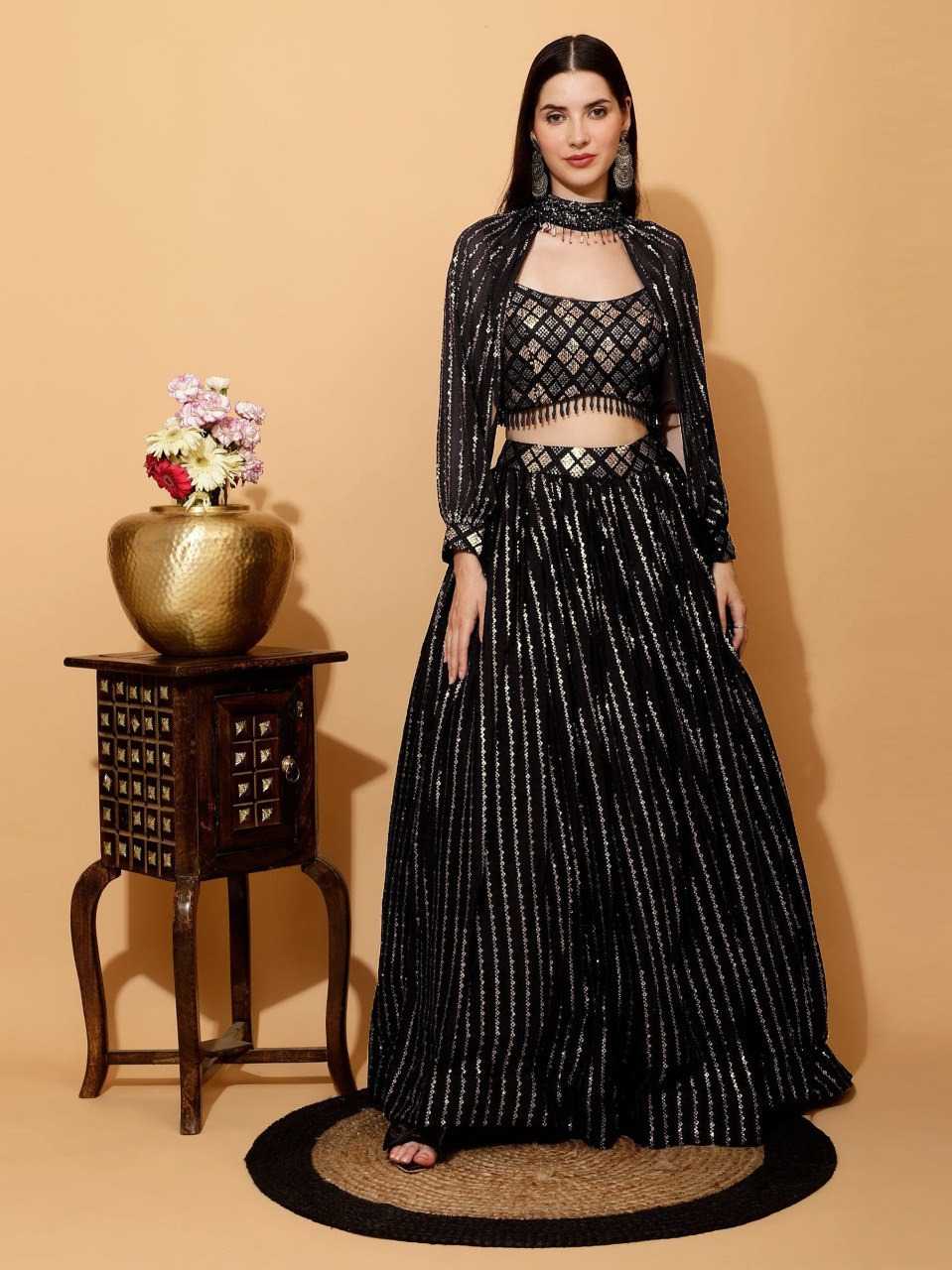 Ynf Georgette RIN197 3059 160-A Lehengas Wholesale Designer Lehenga Fancy Lehenga Bridal Lehenga Manufacturer