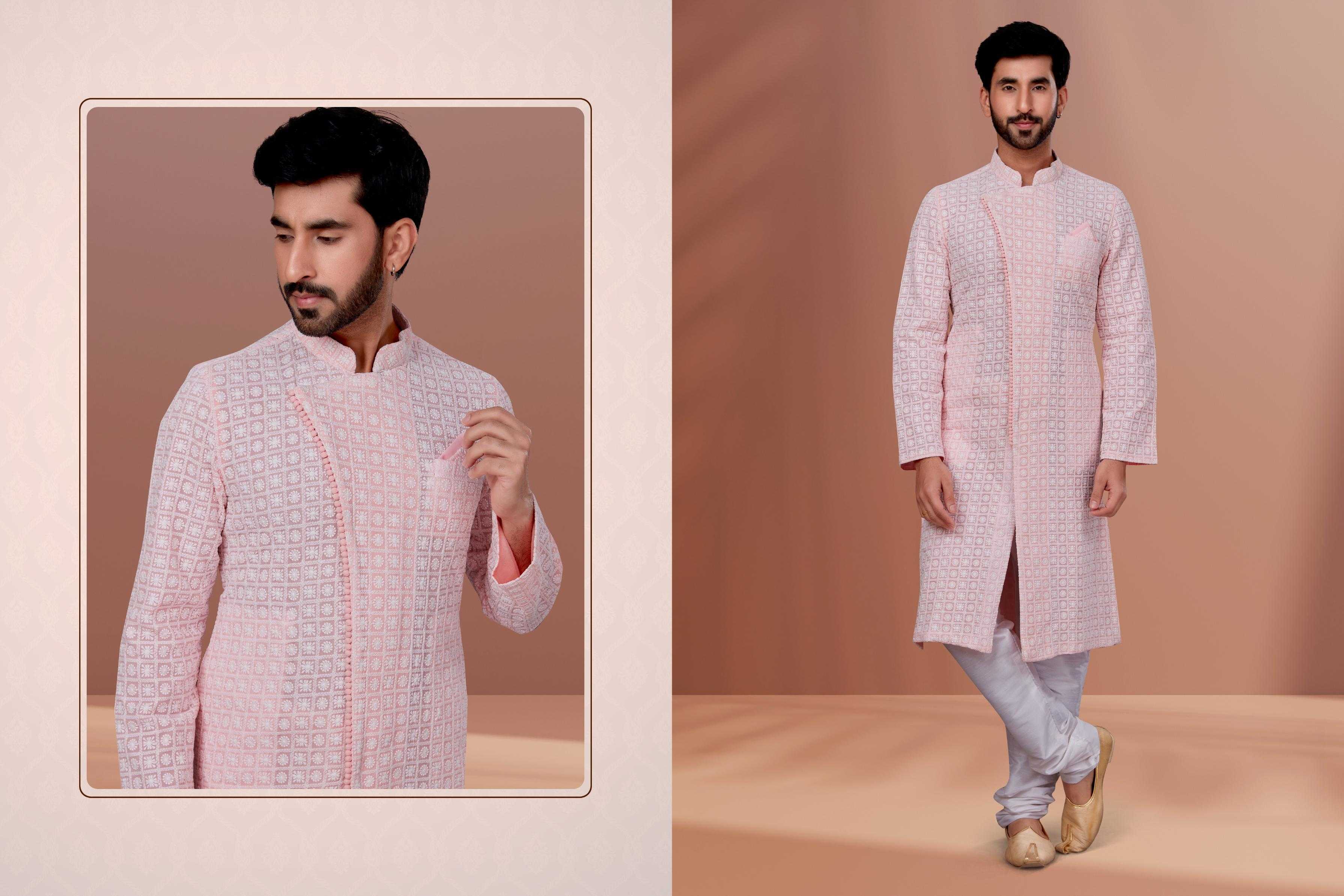 Ynf Georgette RIN223 3019C Mens Wear Wholesale Mens Kurtas Mens Kurta Pyjama Men Wedding kurta Manufacturer