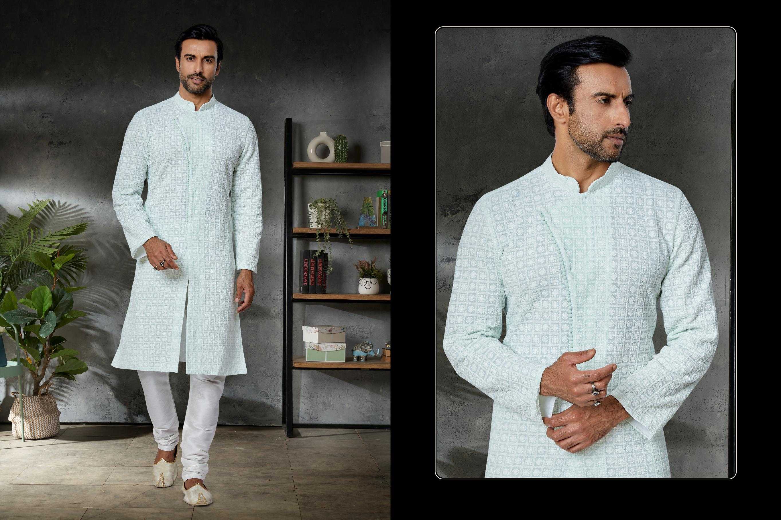 Ynf Georgette RIN223 3028C Mens Wear Wholesale Mens Kurtas Mens Kurta Pyjama Men Wedding kurta Manufacturer