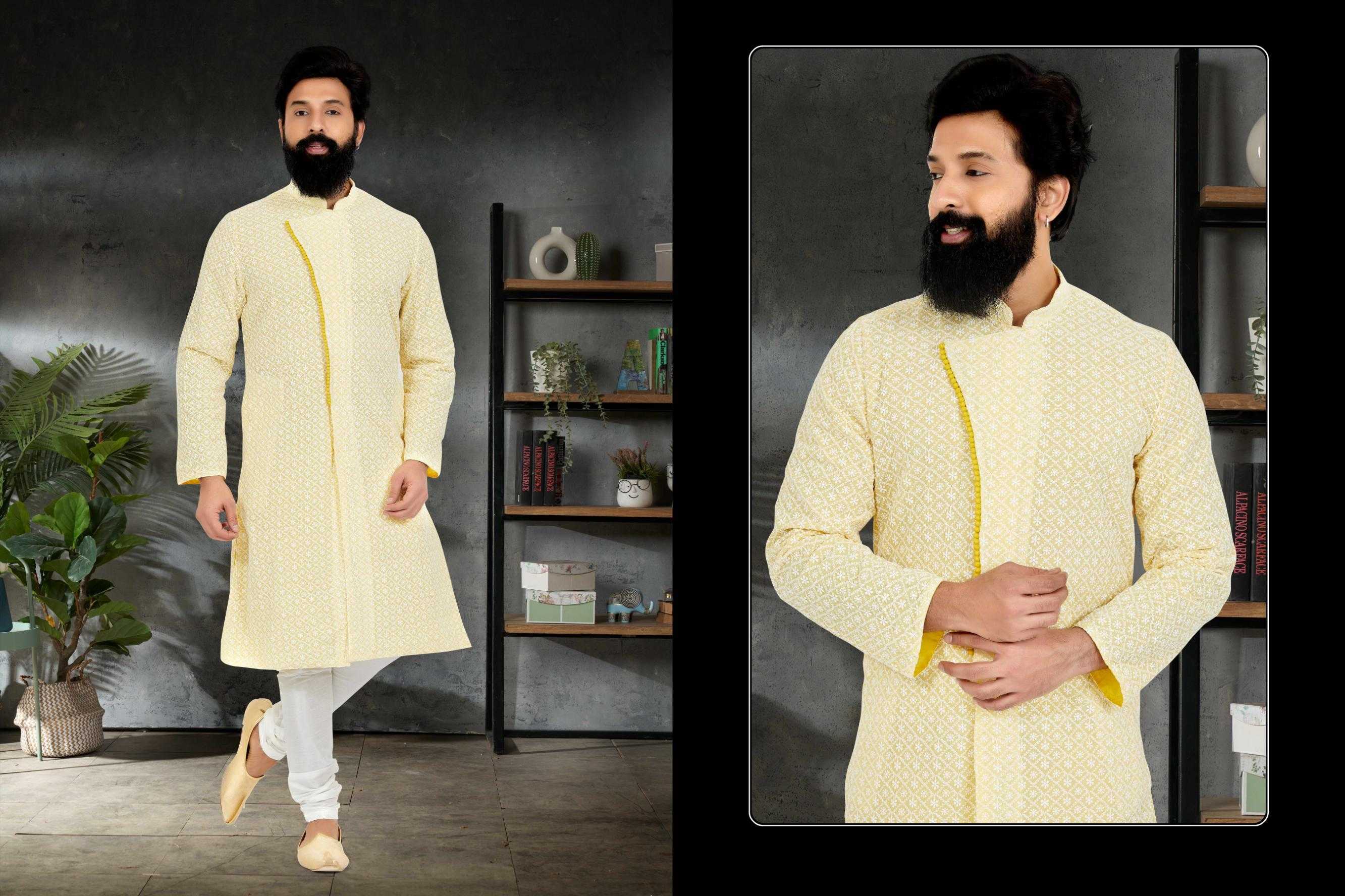 Ynf Georgette RIN223 3036C Mens Wear Wholesale Mens Kurtas Mens Kurta Pyjama Men Wedding kurta Manufacturer