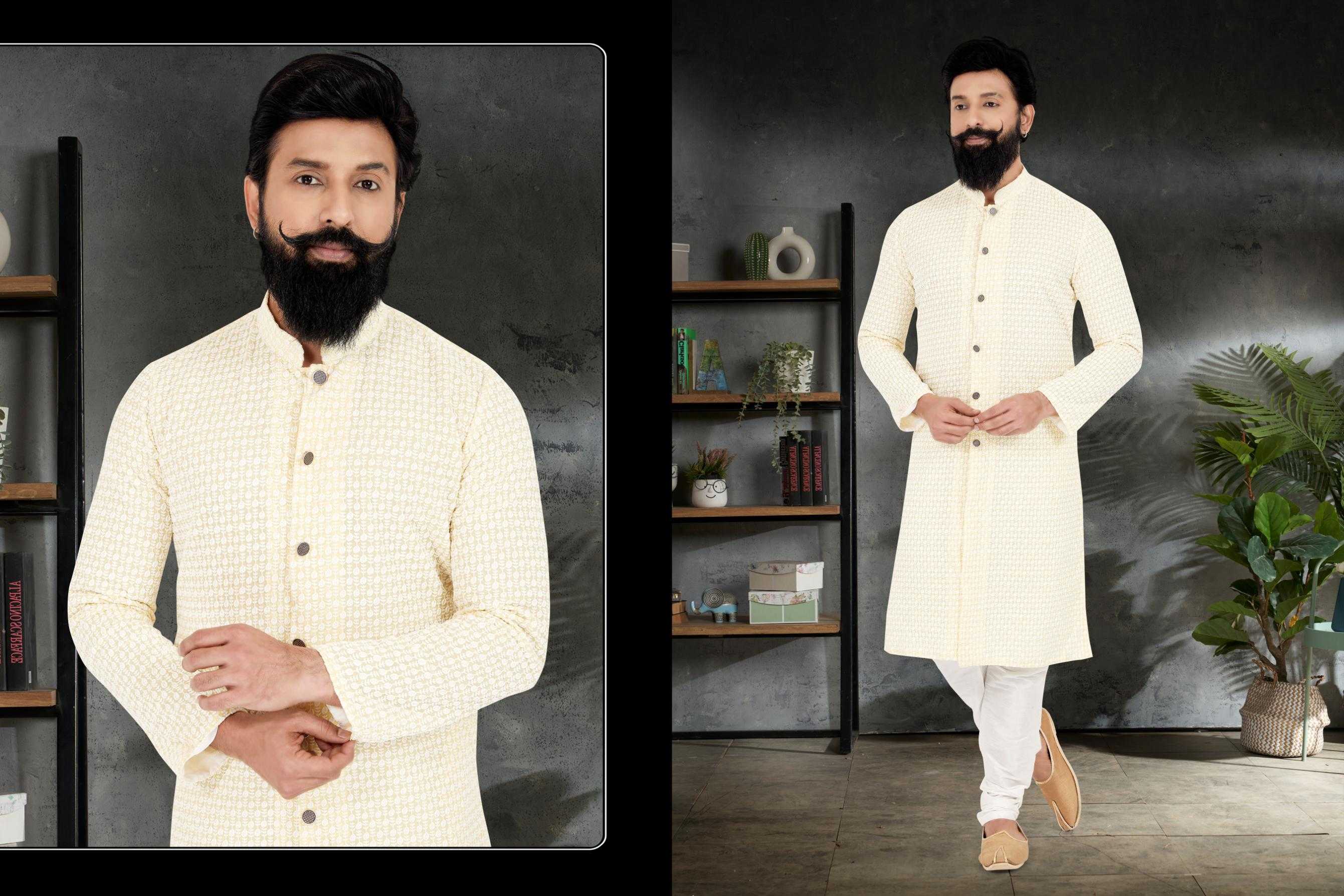 Ynf Georgette RIN223 3042C Mens Wear Wholesale Mens Kurtas Mens Kurta Pyjama Men Wedding kurta Manufacturer