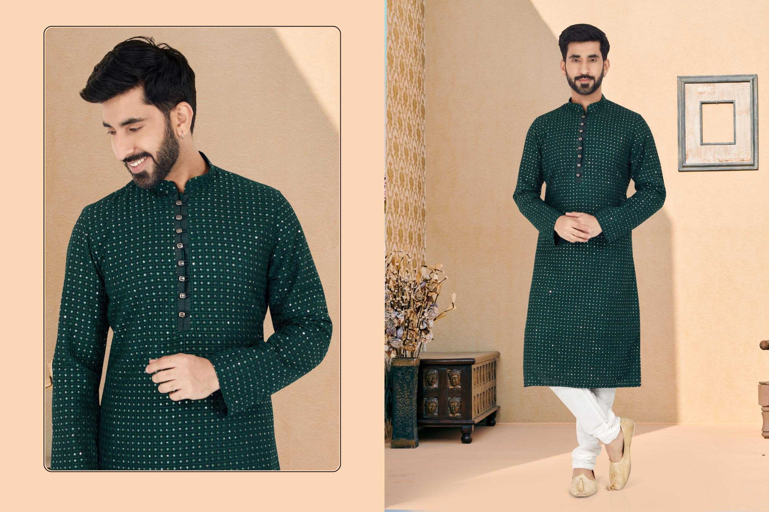 Ynf Georgette RIN223 3046C Mens Wear Wholesale Mens Kurtas Mens Kurta Pyjama Men Wedding kurta Manufacturer