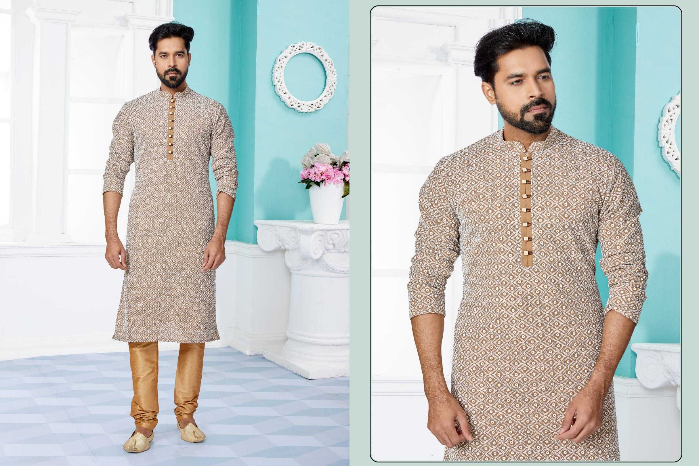 Ynf Georgette RIN223 3056C Mens Wear Wholesale Mens Kurtas Mens Kurta Pyjama Men Wedding kurta Manufacturer