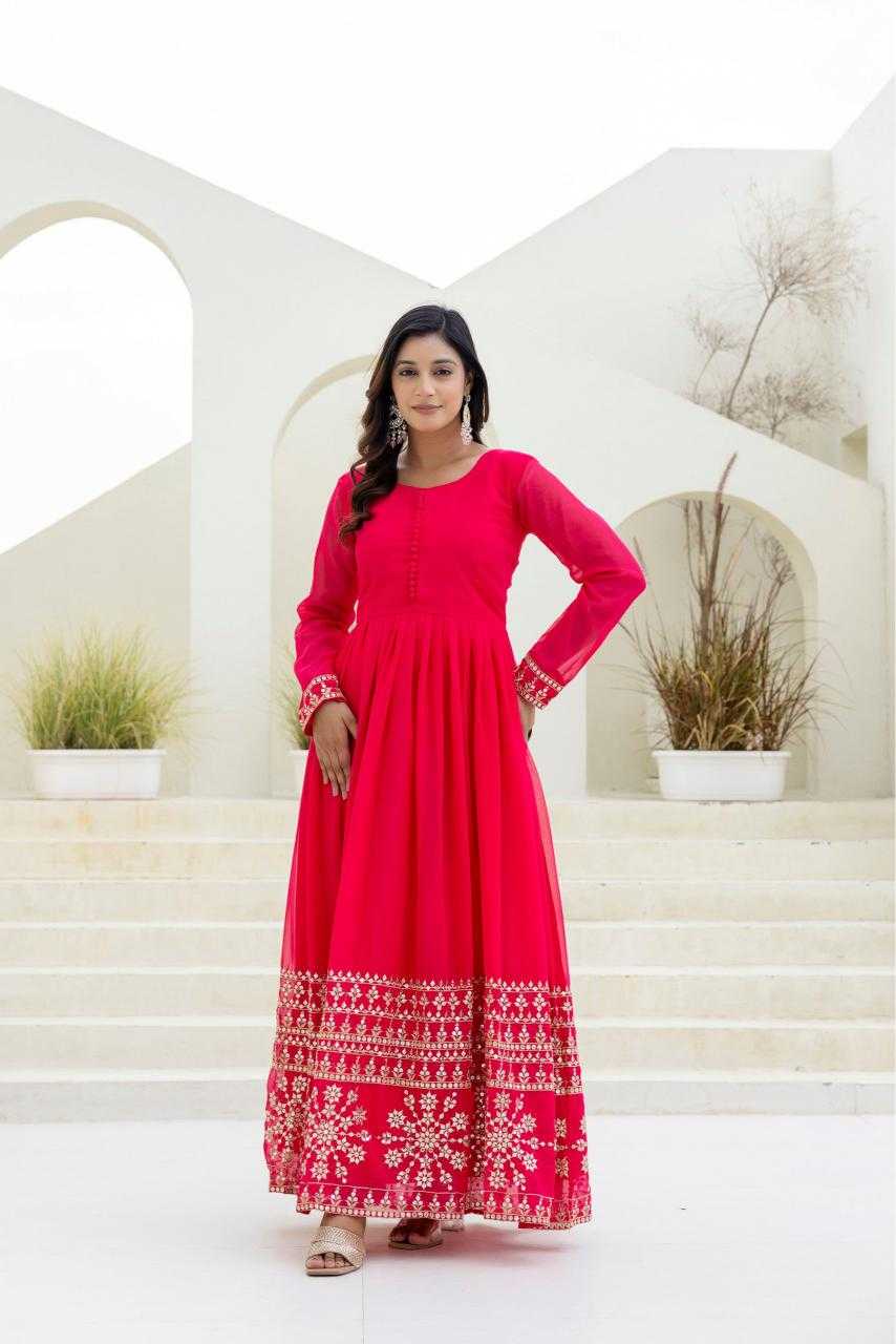 Ynf Georgette RIN228 317 Gowns Wholesale Gown With Dupatta Sequin Gowns Manufacturer
