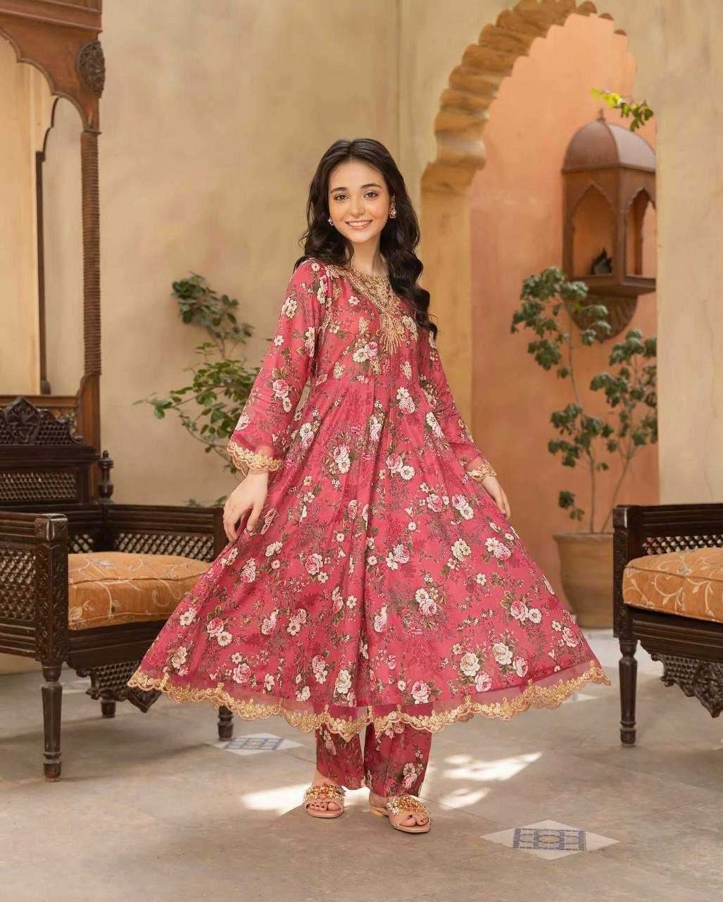 Ynf Georgette RIN234 218 Kids Wear Wholesale Kids Gown Kids Anarkali Suits Kids Ethnic Gowns Manufacturer