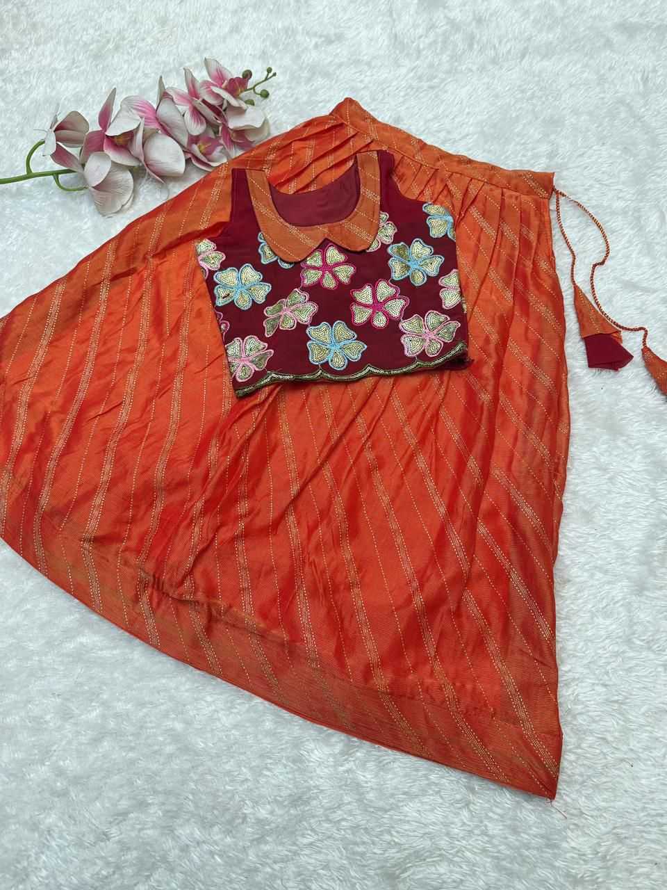 Ynf Georgette RIN235 Braso Kids Wear Wholesale Kids Lehenga Kids Lehenga Choli Baby Girl Lehenga Manufacturer
