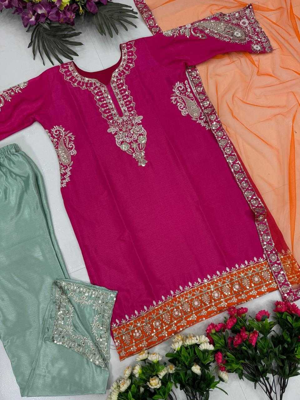 Ynf Heavy Chinnon Silk KESH512 1664 Suits & Dresses Wholesale Ladies Suits Palazzo Suit Embroidered Suits Manufacturer