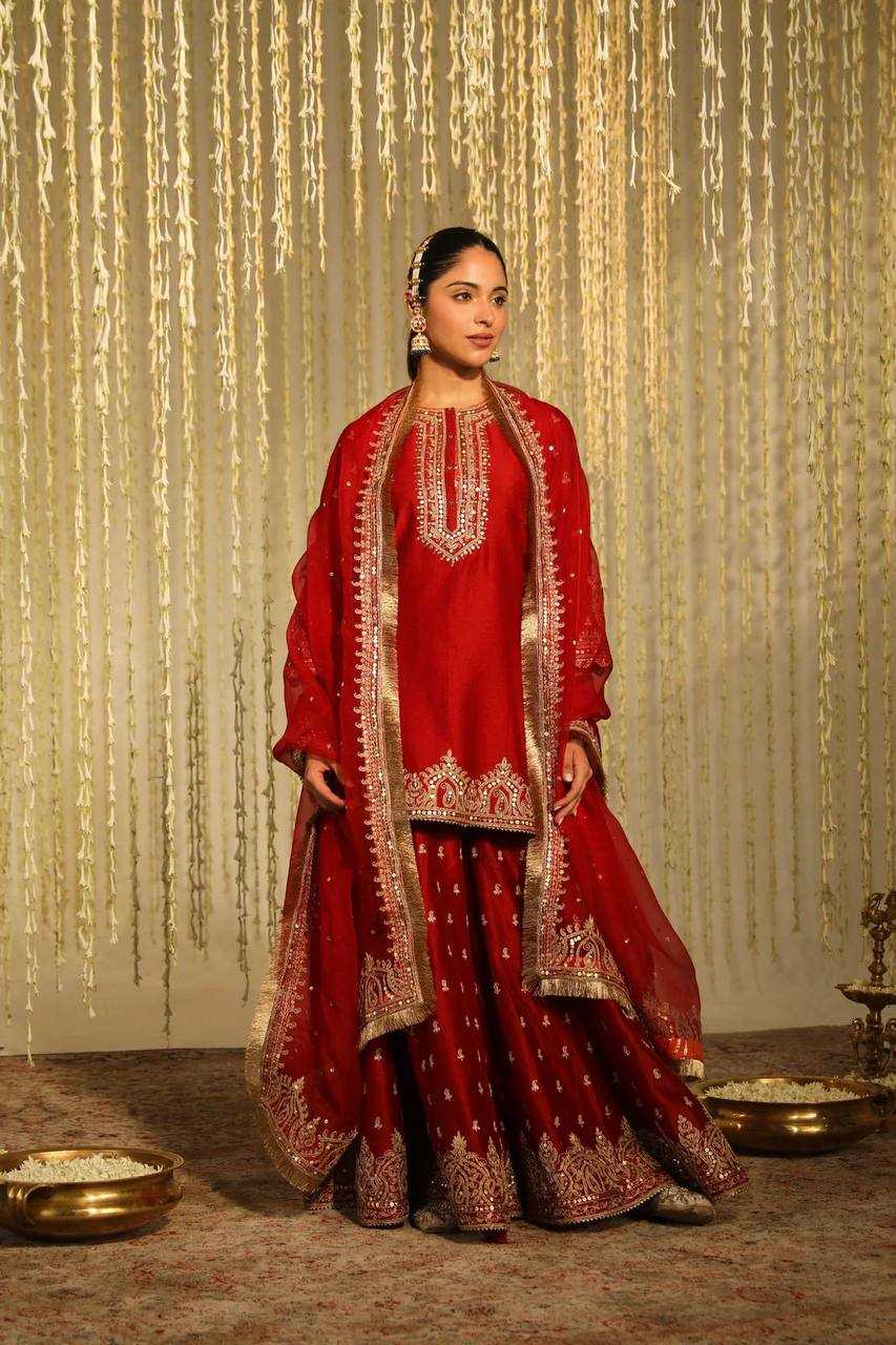 Ynf Heavy Chinnon Silk KESH523 279 Suits & Dresses Wedding Collections Festive Collections Wholesale Ladies Silk Suit Embroidered Suits Wedding Outfits Manufacturer