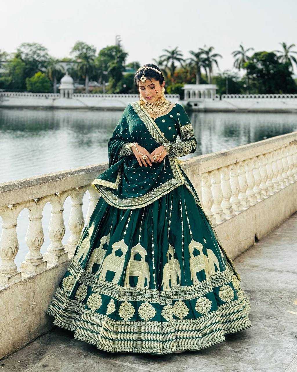 Ynf Heavy Chinnon Silk KESH528 469 Lehengas Wedding Collections Festive Collections Wholesale Silk Lehenga Embroidered Lehenga Designer Lehenga Choli Manufacturer