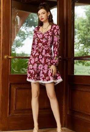 Ynf Heavy Crepe KESH559 417 Suits & Dresses Western Wears Festive Collections Wholesale Party Wear Dresses Midi Dresses Printed Dresses Manufacturer