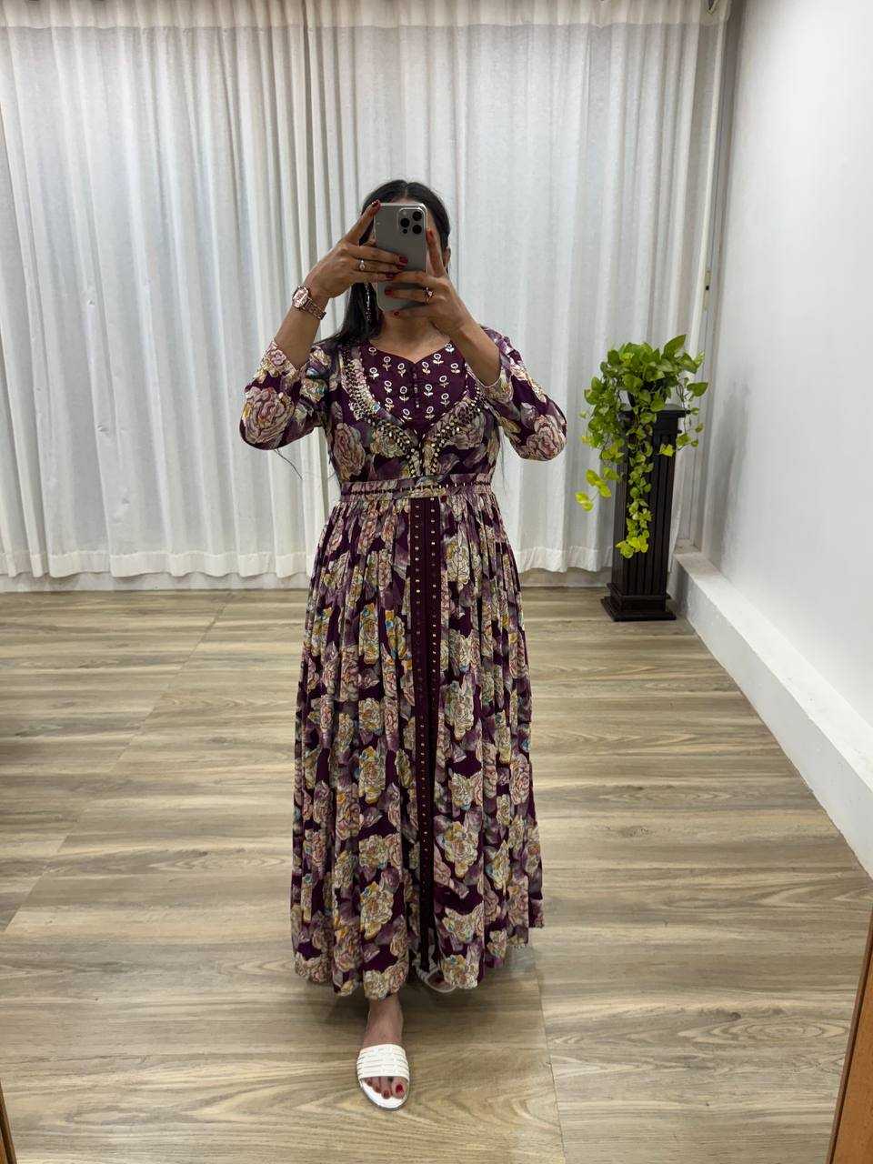 Ynf Heavy Rayon KESH513 435 Gowns Wholesale Fancy Gowns Embroidery Gowns Designer Gowns Manufacturer
