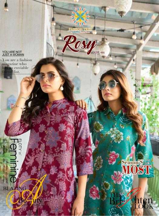 Ynf Heavy Rayon RIN190 PASSION TREE-ROSY VOL-1 Setwise Collections Wholesale Kurtis Catalogs Manufacturer