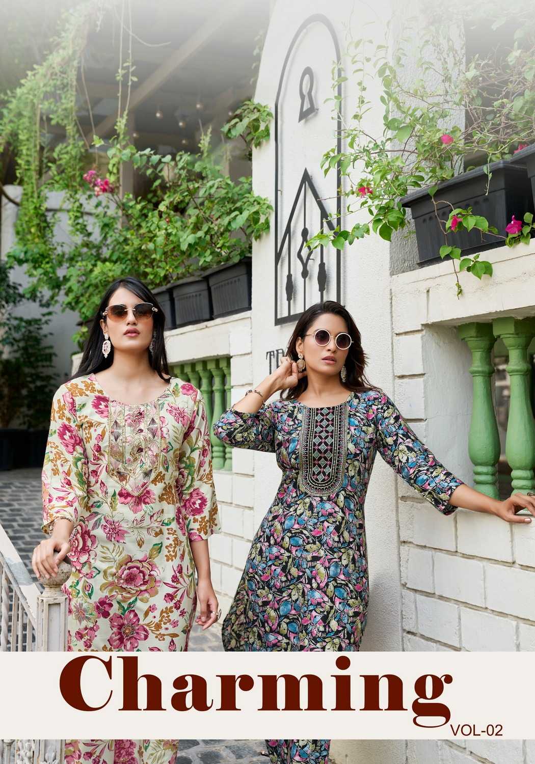Ynf Heavy Rayon RIN190 VANISKA-Charming Vol.2 Setwise Collections Wholesale Kurtis Catalogs Manufacturer