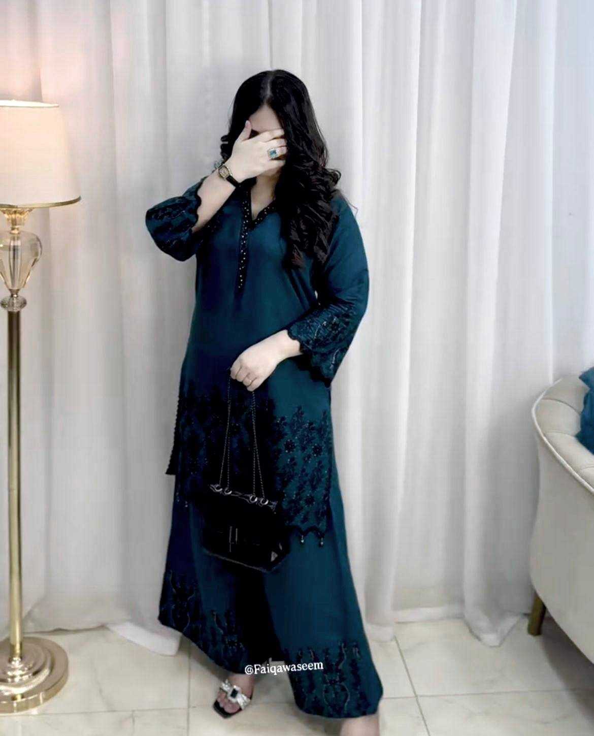 Ynf Heavy Roman Silk KESH492 1378 Suits & Dresses Wholesale Embroidery Suits Ladies Silk Suit Silk Suits Manufacturer
