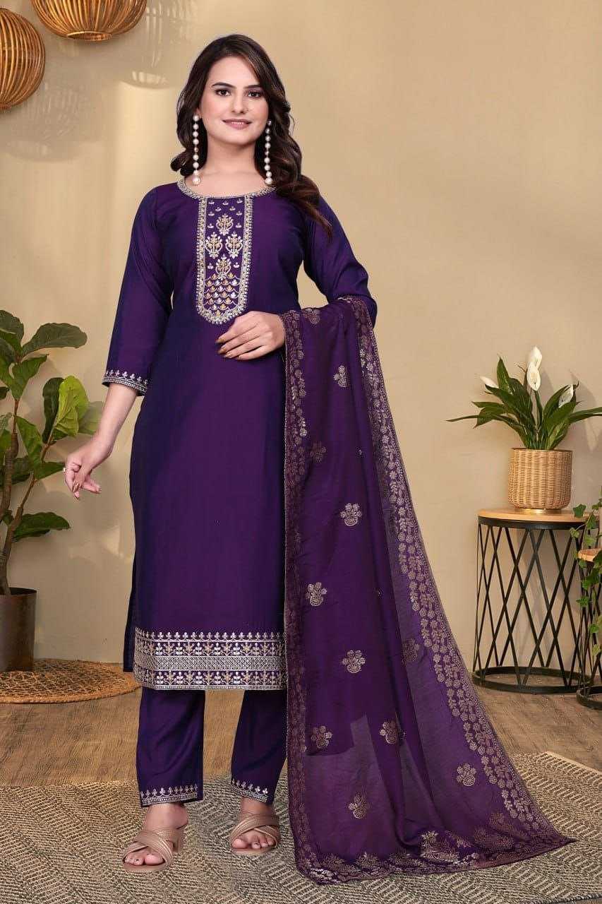 Ynf Heavy Roman Silk KESH517 H10 Kurti Wholesale Kurti Bottom With Dupatta Embroidered Kurtis Round Neck Kurtis Manufacturer