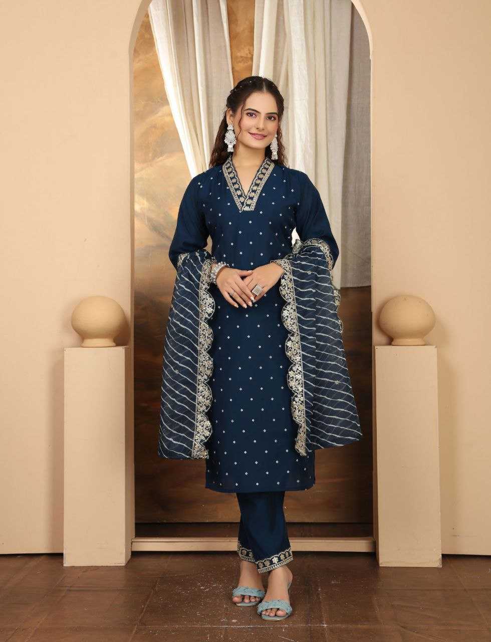 Ynf Heavy Roman Silk KESH552 59 Suits & Dresses Wholesale Ladies Suits Embroidery Suits Party wear suits Chanderi Suit Manufacturer