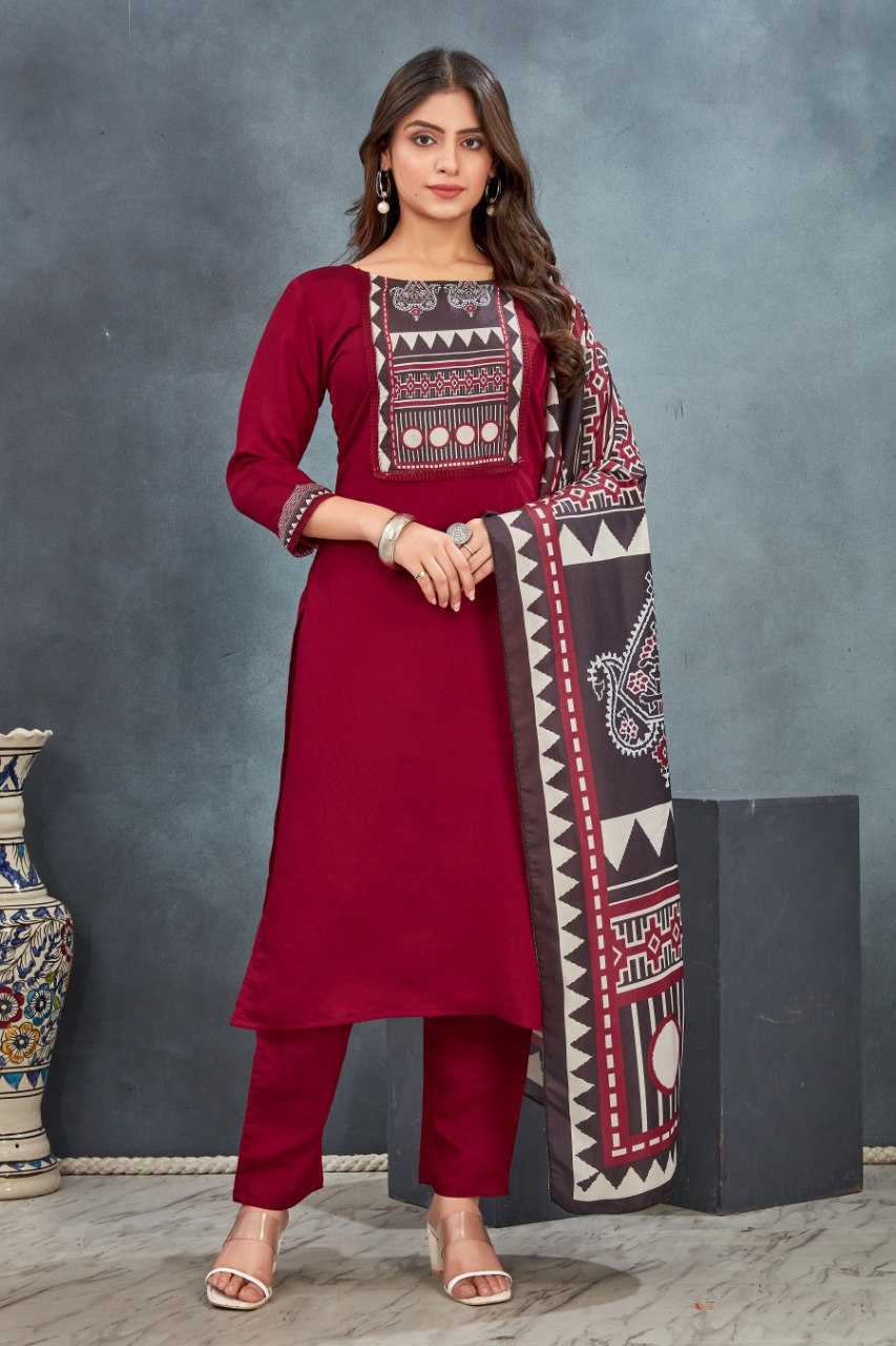 Ynf Heavy Roman Silk KESH559 412 Kurti Wholesale Kurti Bottom With Dupatta Red Kurtis Manufacturer