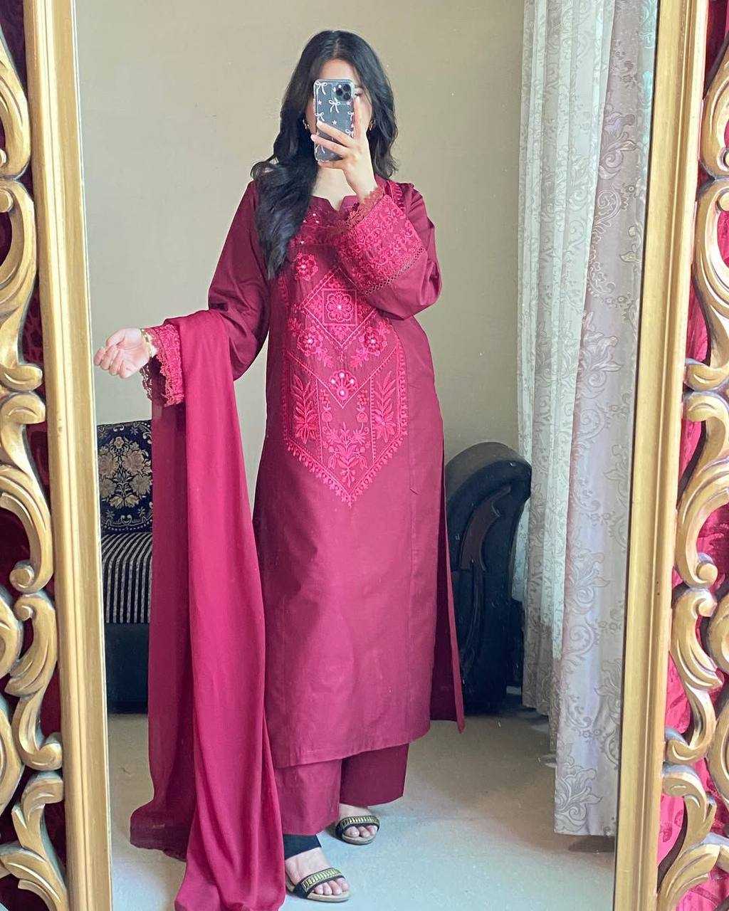 Ynf Heavy Roman Silk RIN141 1971 Suits & Dresses Wedding Collections Festive Collections Wholesale Embroidery Suits Ladies Silk Suit Wedding Outfits Manufacturer