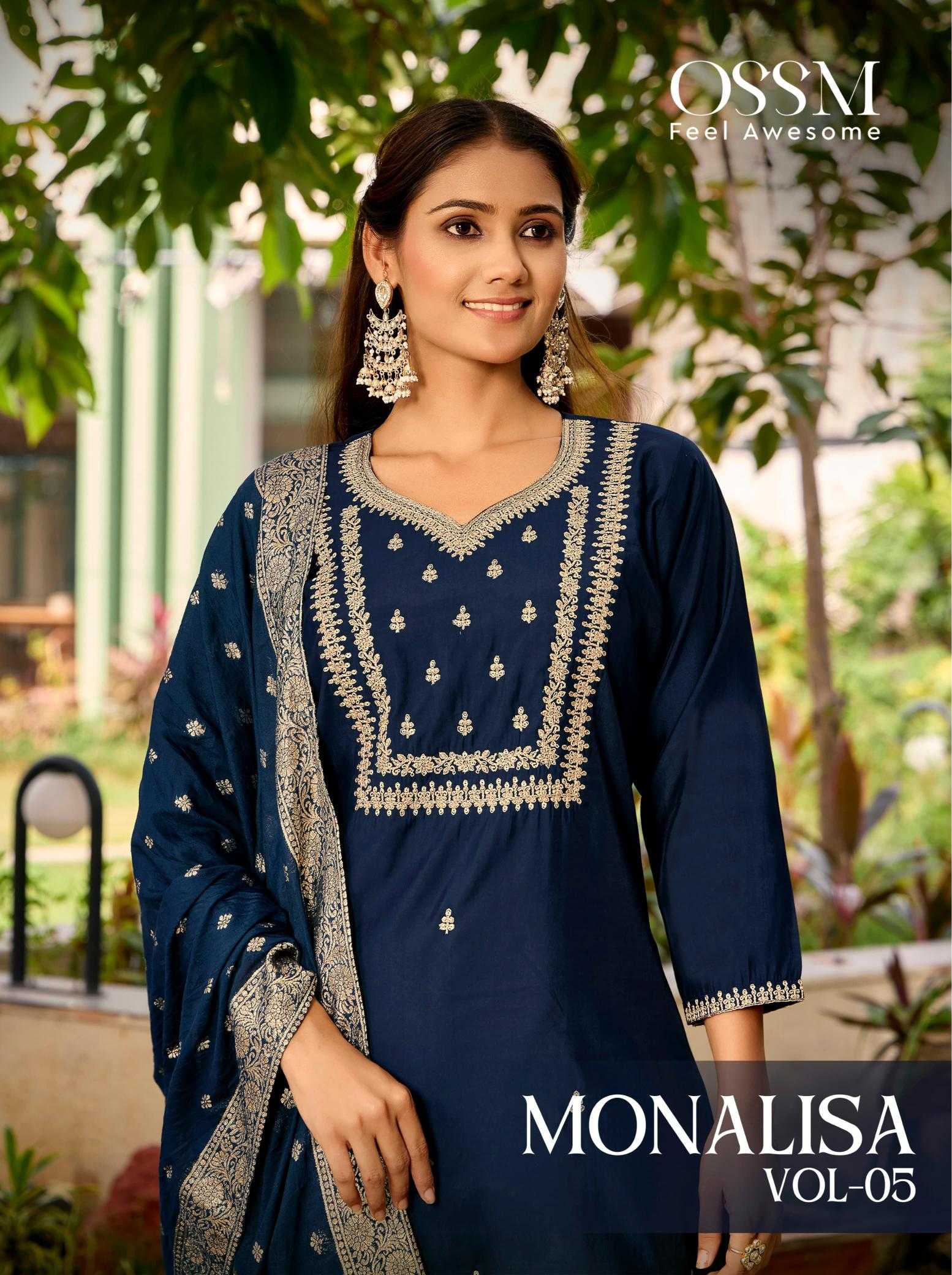Ynf Heavy Roman Silk RIN190 OSSM-MONALISA Vol 05 Setwise Collections Wholesale Kurtis Catalogs Manufacturer