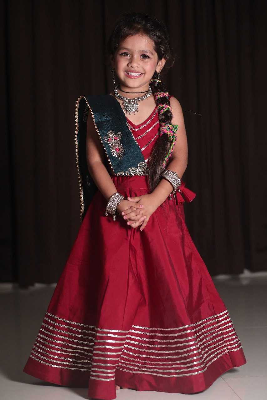 Ynf Heavy Roman Silk RIN227 2K25 Kids Wear Wholesale Kids Lehenga Kids Ghagra Choli Manufacturer