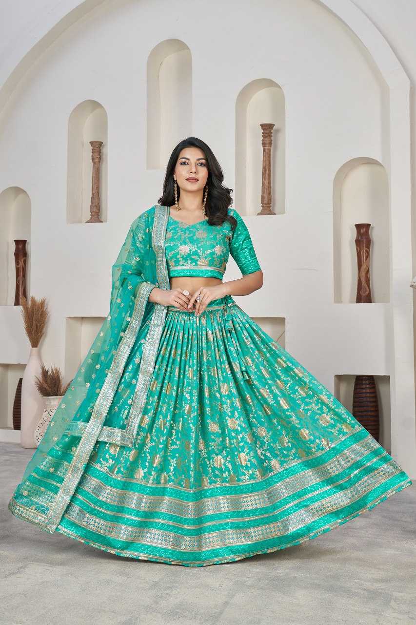 Ynf Jacquard RIN227 1016 Lehengas Wholesale Embroidered Lehenga Zari Work Lehenga Sequins Lehenga Manufacturer