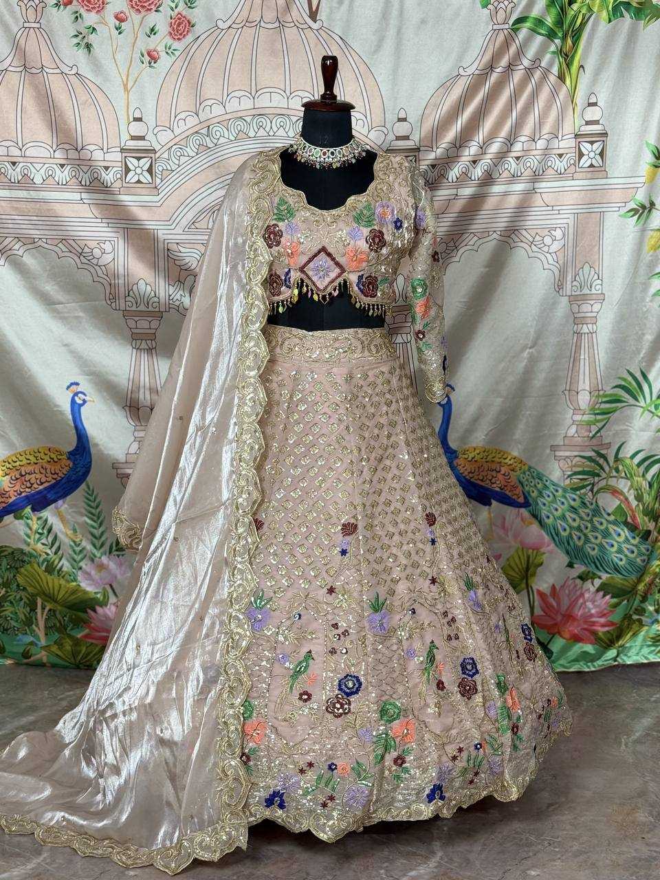 Ynf Jimmy Choo KESH512 1775 Lehengas Wedding Collections Festive Collections Wholesale Embroidered Lehenga Lehenga With Cancan Lehenga With Blouse Manufacturer