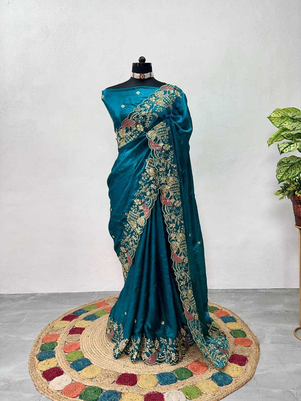 Ynf Jimmy Choo KESH543 111 Sarees Wholesale Jimmy Choo Sarees Embroidered Sarees Manufacturer