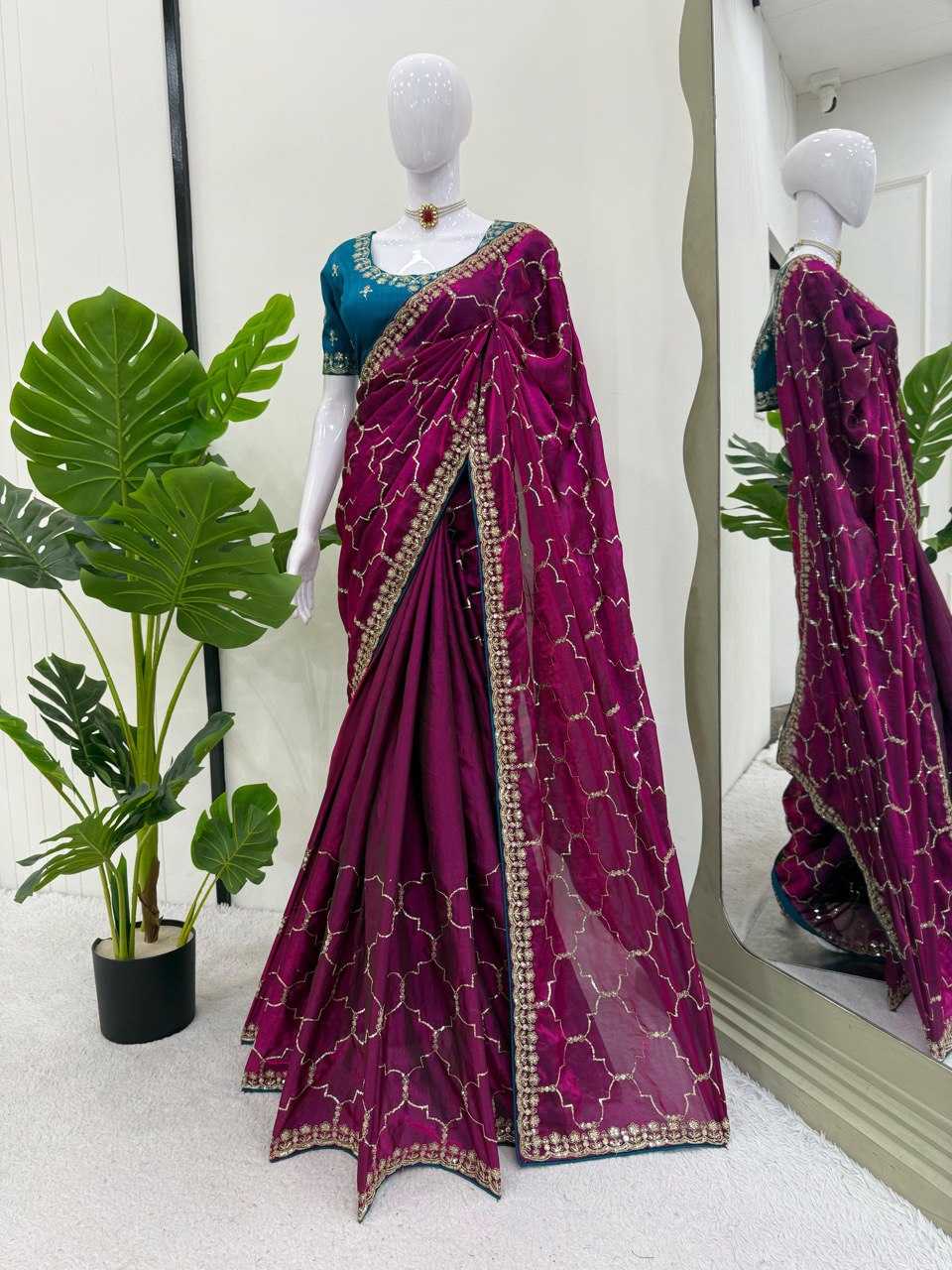 Ynf Jimmy Choo RIN133 598 Sarees Wholesale Jimmy Choo Sarees Party Wear Sarees Sequin Sarees Manufacturer